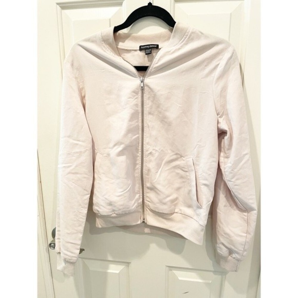 American Apparel beige bomber jacket small